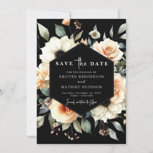 Save The Date Boho Flowers Peach Mariage