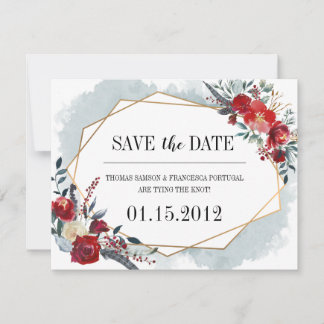 Save The Date Boho géométrique or mariage floral Enregistrer la 