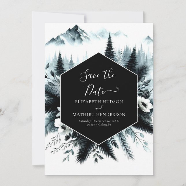 Save The Date Boho Mariage de montagne imprimable (Devant)