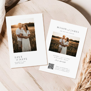 Save The Date Boho Minimaliste QR Code photo