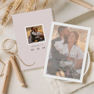 Save The Date Boho Modern Minimalist Photo Enregistrer la date