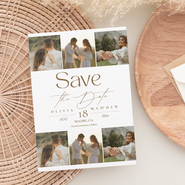Save The Date Boho Modern Photo Wedding Sauvez les dates (Créateur téléchargé)