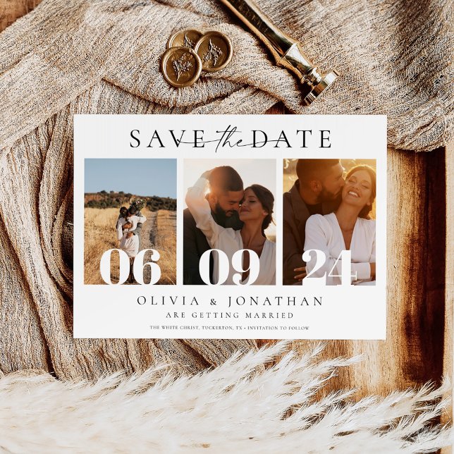 Save The Date Boho Moderne Mariage photo minime (Créateur téléchargé)