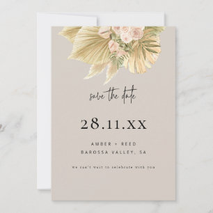 Save The Date Boho moderne Pampas Grass Floral Blush naturel