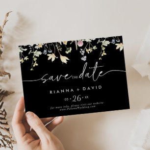 Save The Date Boho multicolore automne floral Mariage horizontal