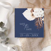 Boho Navy Blue Pampas Grass Mariage