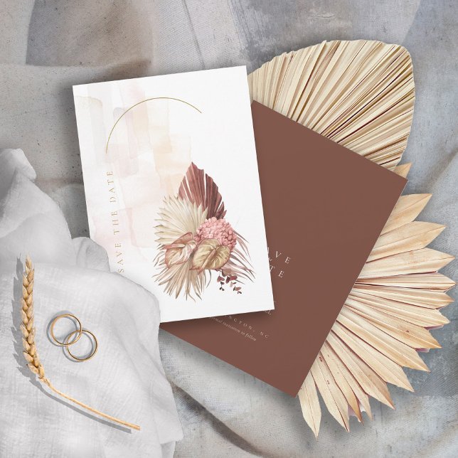 Save The Date Boho Oasis Mariage feu Umber ID959 (Créateur téléchargé)