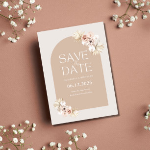 Save The Date Boho Pampas Grass Photo Mariage Enregistrer La Dat