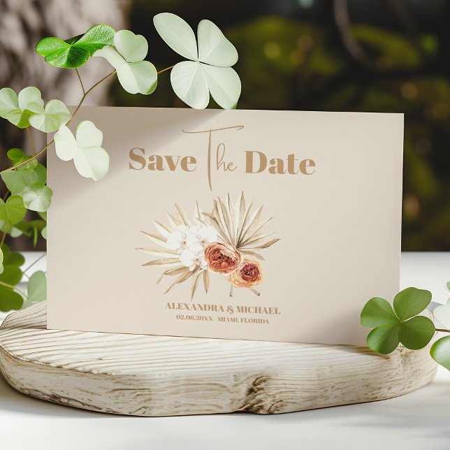 Save The Date Boho Pampass Mariage floral (Créateur téléchargé)