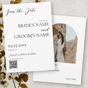 Save The Date Boho Photo Minimaliste Moderne Simple Mariage