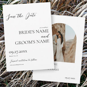 Save The Date Boho Photo Minimaliste Moderne Simple Mariage