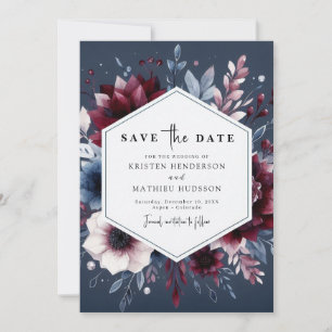Save The Date Boho Printable Bourgogne