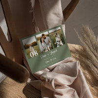 Boho Sage Vert moderne Trois photos Mariage