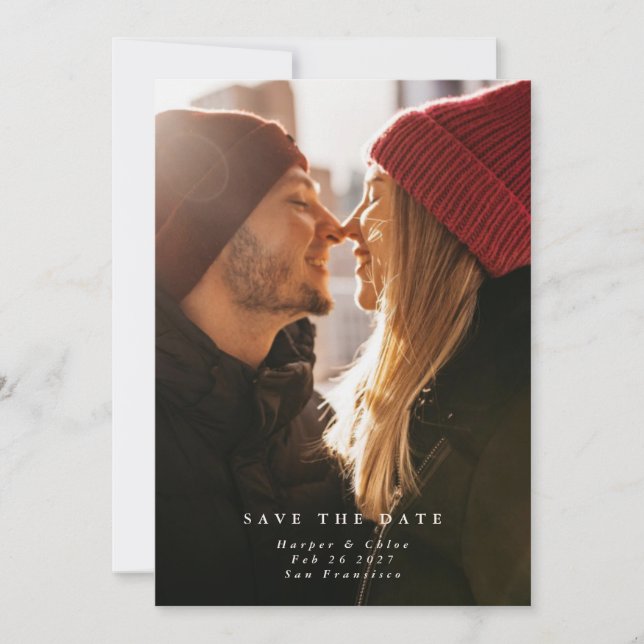 Save The Date Boho Simple Elegant Wild Flower Mariage (Devant)