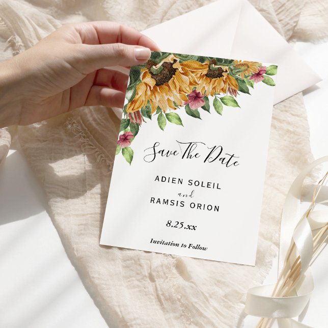 Save The Date Boho Sunflower Rustique Mariage Fleur sauvage (Créateur téléchargé)
