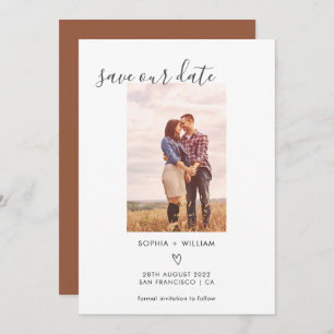 Save The Date Boho Terracotta Mariage Photo Enregistrer La Date