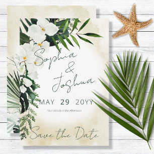 Save The Date Boho Tropical Beach Watercolor Enregistrer la cart