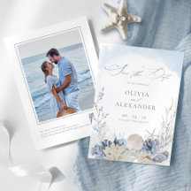 Boho Watercolor Beach Wedding Photo