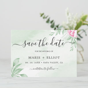 Save The Date Boho Watercolor Eucalyptus Mariage