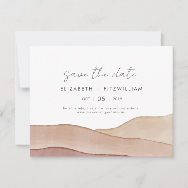Save The Date Boho Watercolor Mariage Abstrait (Devant)
