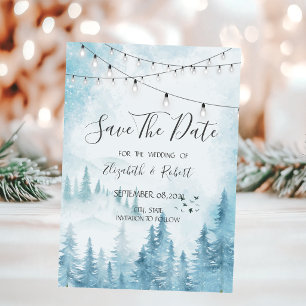 Save The Date Bois, Forêt, Pins Lumières Économisez la date