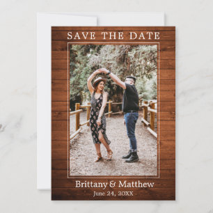 Save The Date Bois rustique minimaliste moderne