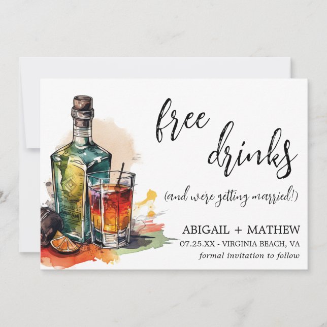 Save The Date Boisson Alcoolique Drôle Cocktail Photo Tendance M (Devant)