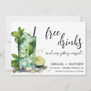 Save The Date Boisson amusante au citron vert et à la menthe Pho