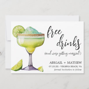 Save The Date Boisson drôle Margarita Tendance Moderne Photo Mar