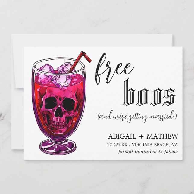 Save The Date Boisson drôle Photos de fantômes gratuits Mariage  (Devant)