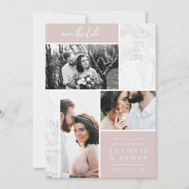 SAVE THE DATE BOÎTES EN MARBRE ENREGISTRER LA DATE (Devant)