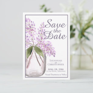 Save The Date Boîtier d'aquarelle pourpre Dusty de Lilacs Mariag