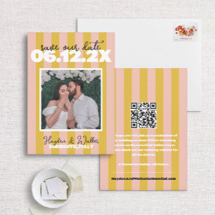 Save The Date Bold Preppy Rose & Jaune Riviera Italienne Inspiré