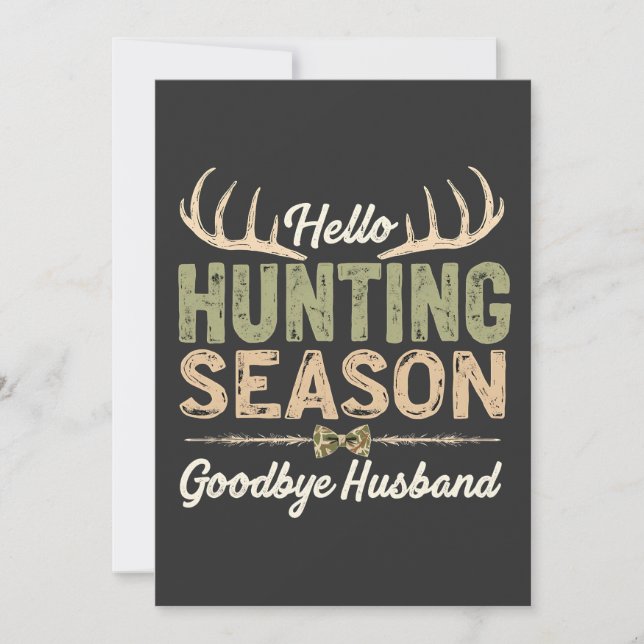 Save The Date Bonjour saison de chasse, Adieu marié couples (Devant)