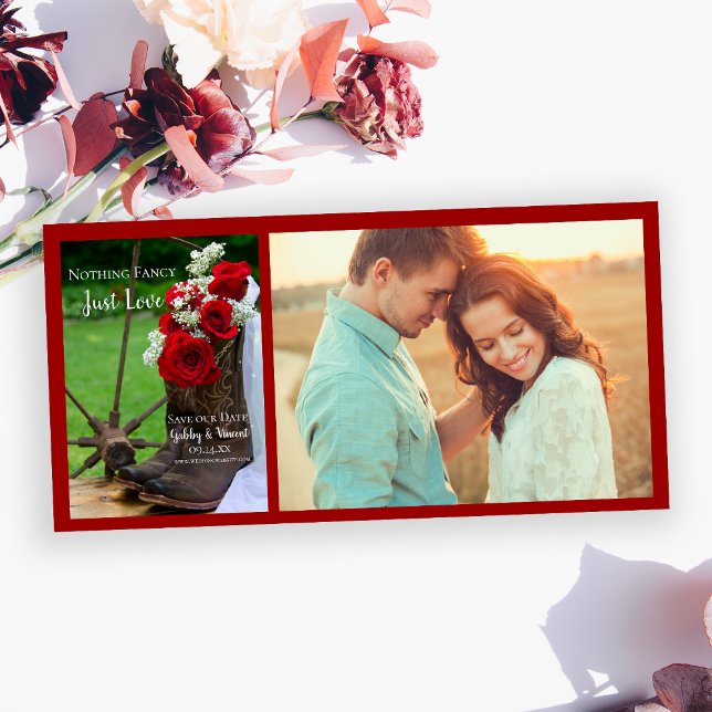 Save The Date Boots de cowboy Rose rustiques Mariage Sauvez la d (Créateur téléchargé)