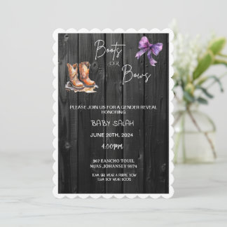 Save The Date Boots ou Bows ? Seul le bébé sait !