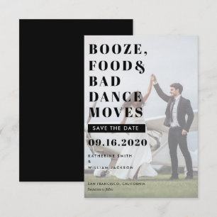 Save The Date Booze Food & Bad Dance Déplacements Enregistrer La