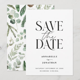 Save The Date Botanique à l'aquarelle élégante non photo moderne
