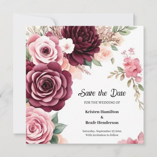 Save The Date Botanique de Bourgogne moderne (Devant)