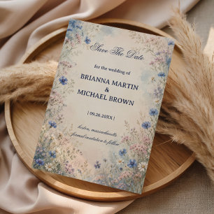 Save The Date Botanique de fleur sauvage vintage