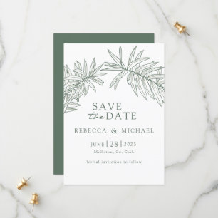 Save The Date Botanique minimaliste écologique de la forêt