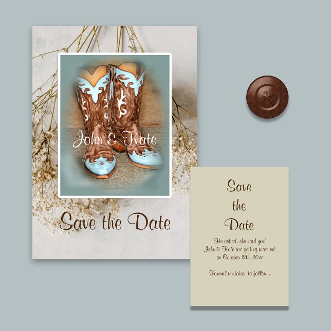 Save The Date Bottes et fleurs séchées  (Créateur téléchargé)