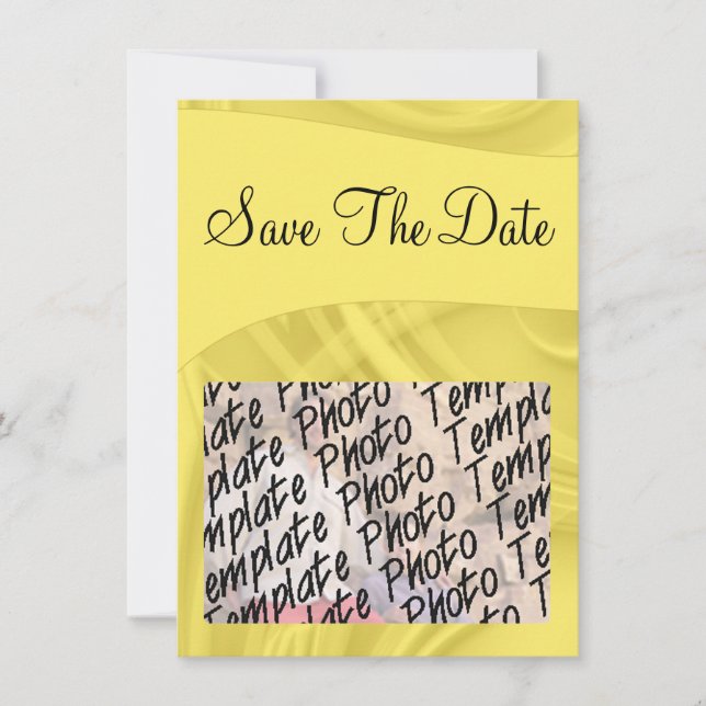 Save The Date "Bouclez la date" sur fond jaune (Devant)