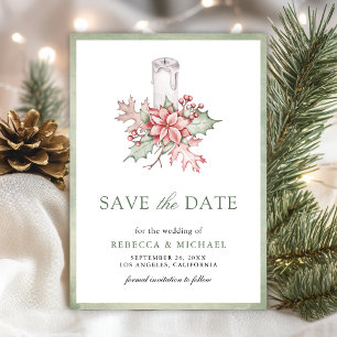 Save The Date Bougainville de Noël Bougie Photo Mariage