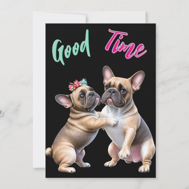 Save The Date Bouledogue français amoureux Saint-Valentin (Devant)