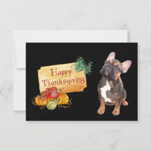 Save The Date Bouledogue français Thanksgiving French Bulldog