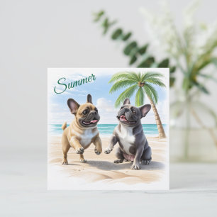 Save The Date Bouledogues français plage Bouledogue français