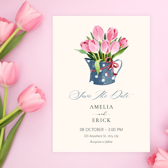 Save The Date Bouquet de fleurs de tulipes (Créateur téléchargé)