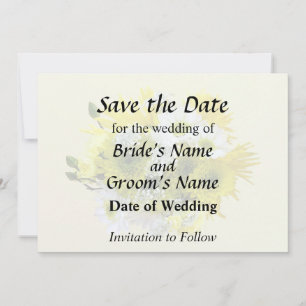 Save The Date Bouquet de pâquerettes, chrysanthèmes et ammi