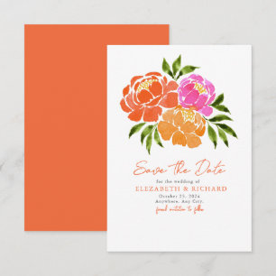 Save The Date Bouquet d'orange rose chaud été